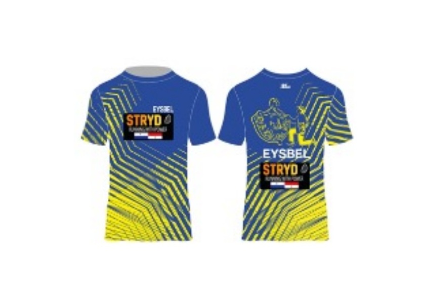 Con Manga Modelo Pollera Azul y Amarillo