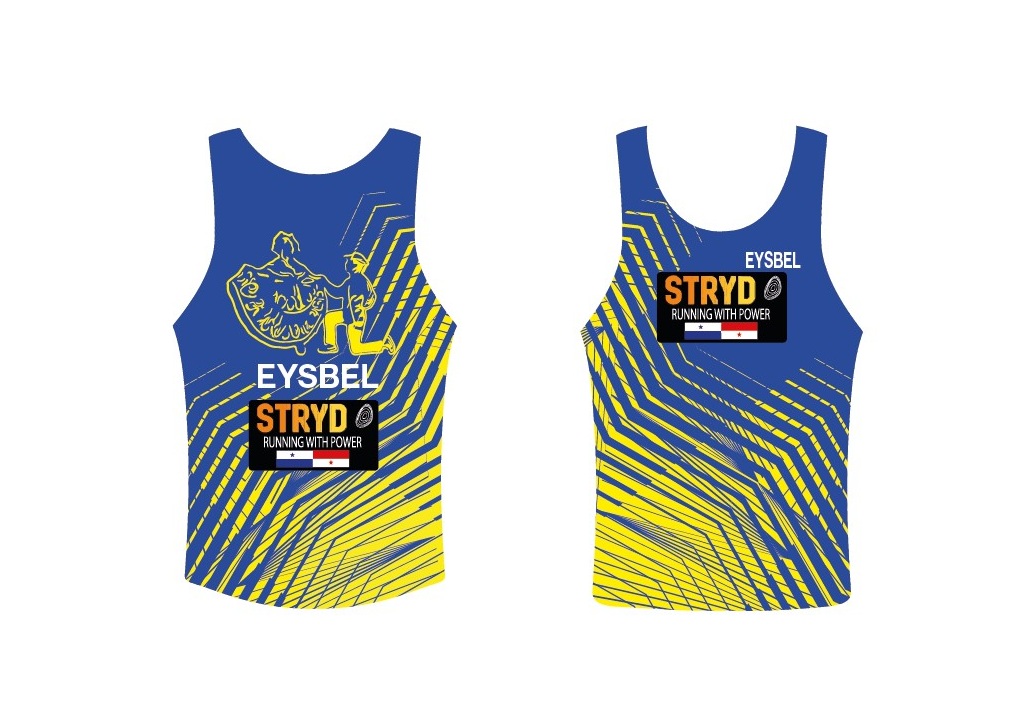 Sin Manga Modelo Pollera Azul y Amarillo