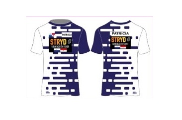 Blanco con Rayas azul Con Manga